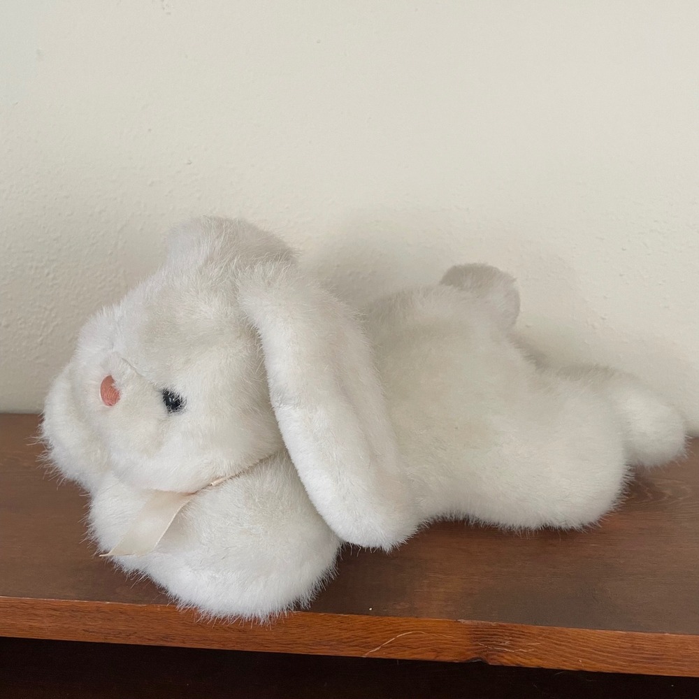 Vintage Playful‎ Pals Bunny Rabbit Plush Mervyns Laying Posing Stuffed animal
